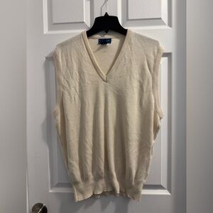 Towncraft V-Neck Cream Sweater Vest